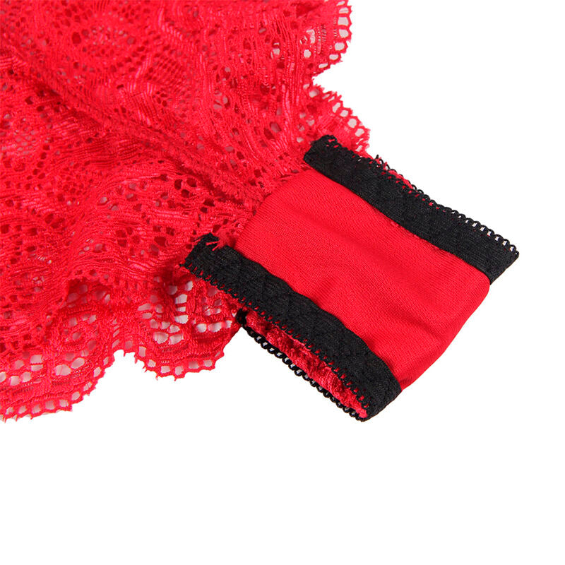SUBBLIME - 953898 Nightgown + Panties in Silk and Lace Red S/M