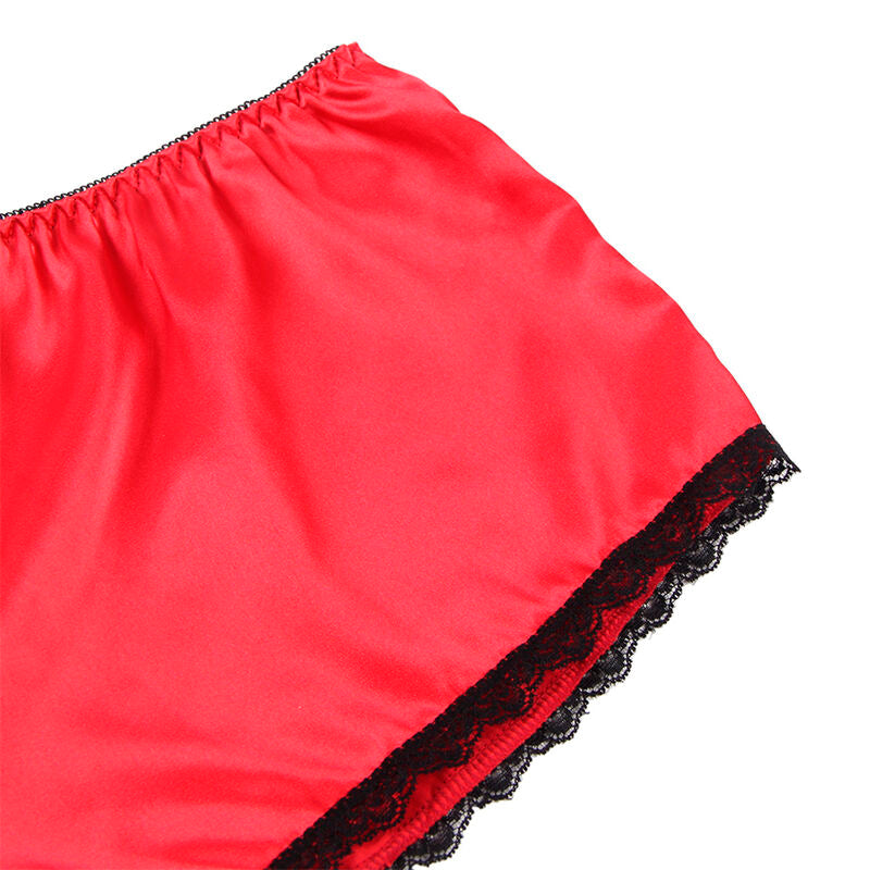 SUBBLIME - 953898 Nightgown + Panties in Silk and Lace Red S/M