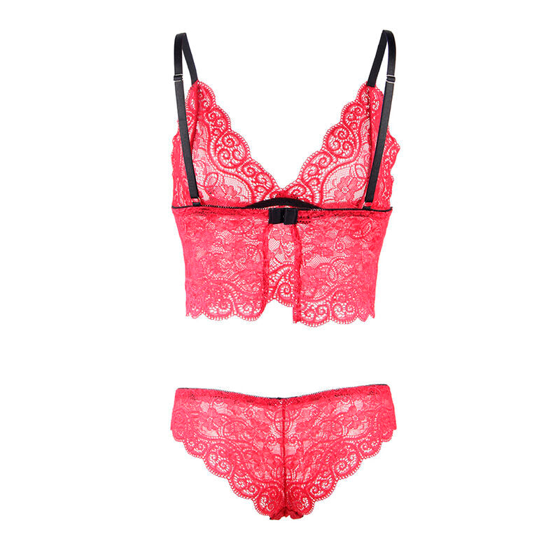 SUBBLIME - 953904 Nightgown + Panties in Silk and Lace Red L/XL
