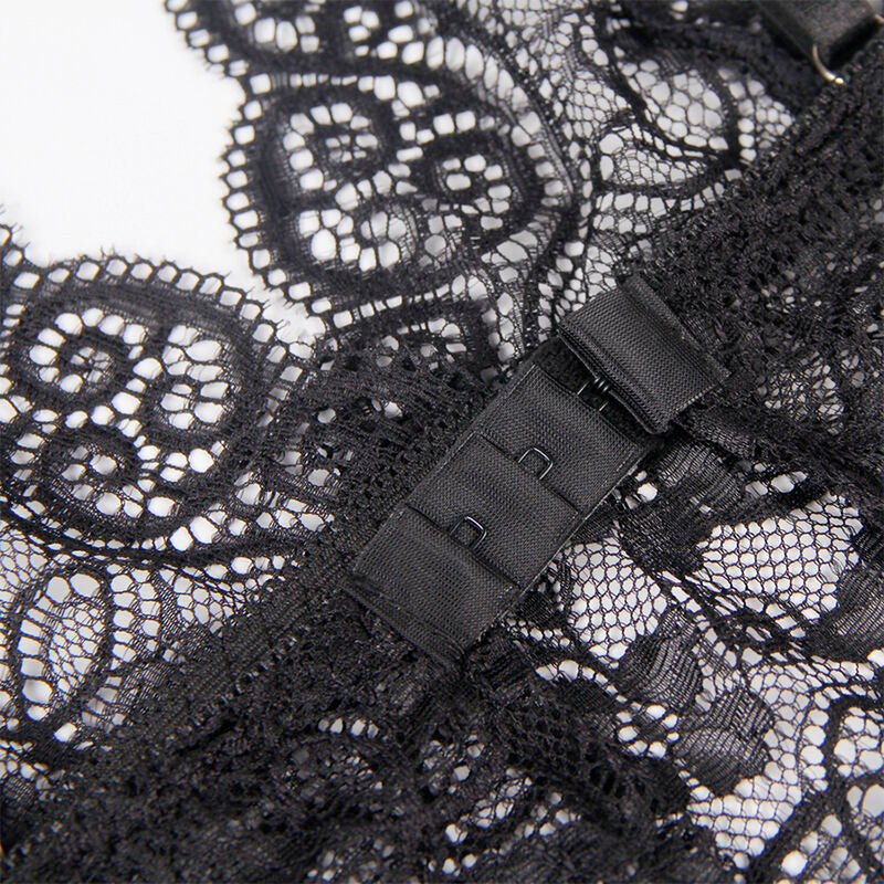 SUBBLIME - 953911 Nightgown + Panties in Silk and Lace Black S/M