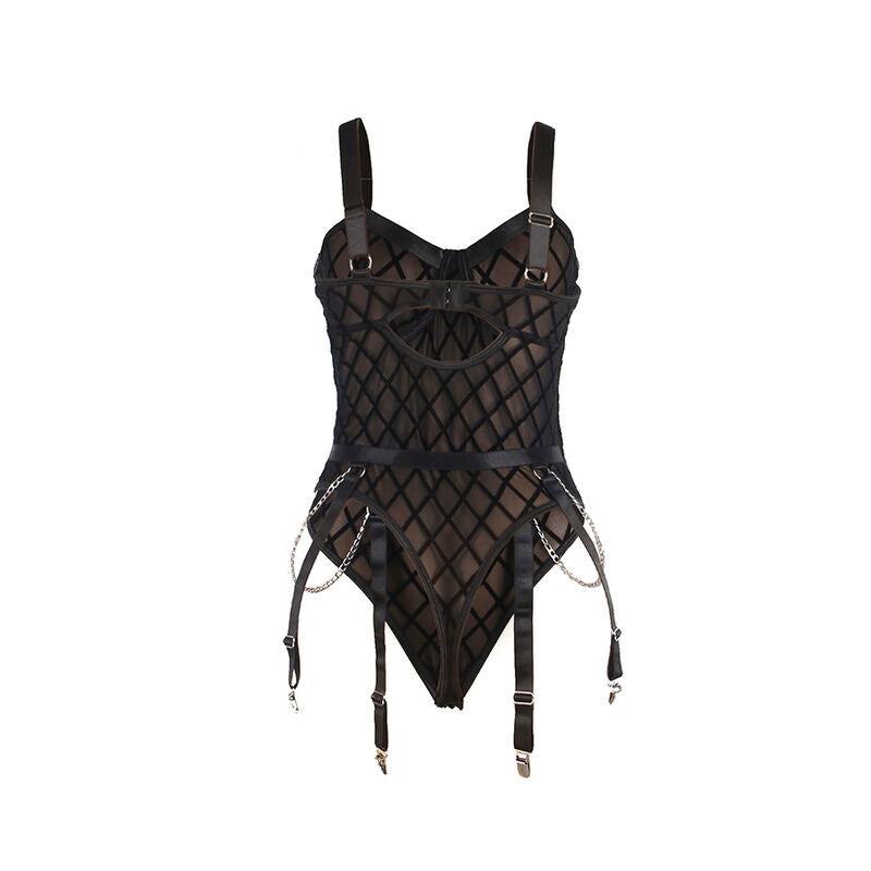 SUBBLIME - 9542277 BODY WITH CHAINS + STOCKING BELT BLACK L/XL