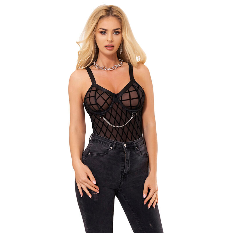 SUBBLIME - 9542277 BODY WITH CHAINS + STOCKING BELT BLACK L/XL