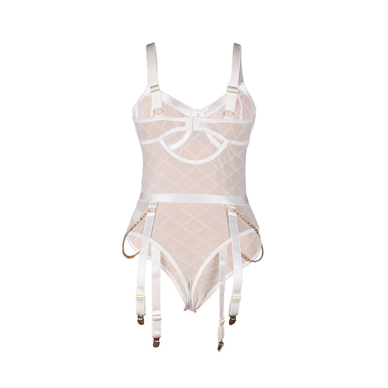 SUBBLIME - 954291 BODY WITH CHAINS + STOCKING BELT WHITE L/XL