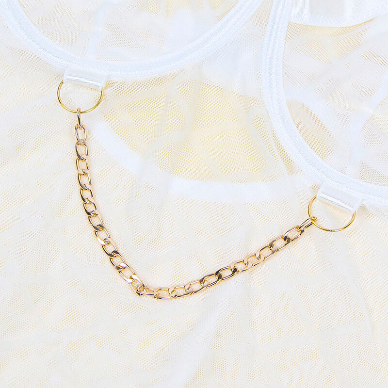 SUBBLIME - 954291 BODY WITH CHAINS + STOCKING BELT WHITE L/XL