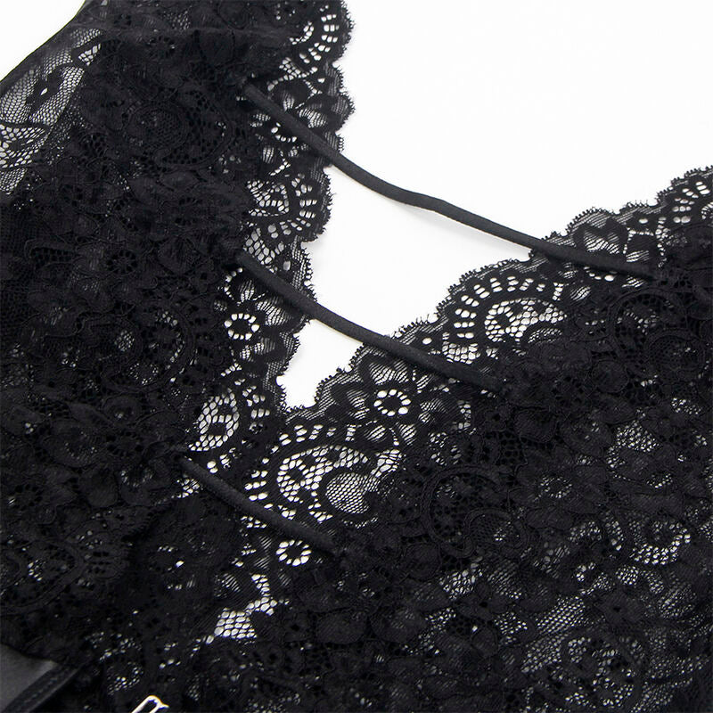 SUBBLIME - 954390 SEXY BODY WITH STOCKING BELT BLACK L/XL