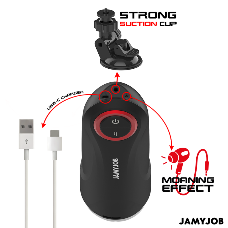 JAMYJOB - AUTOMATIC VAGINAL MASTURBATOR WITH GRAVITY FUNCTION, 5 SUCTION MODES