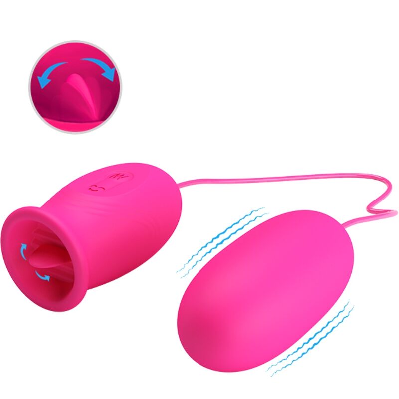 PRETTY LOVE - DAISY VIBRATORY EGG + CLITORAL STIMULATING TONGUE PINK