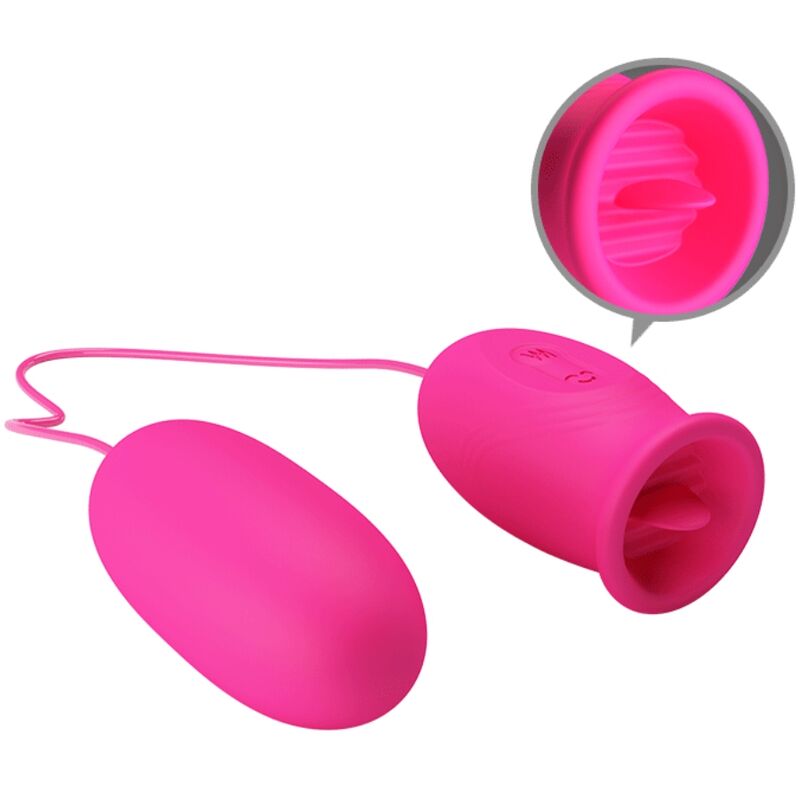 PRETTY LOVE - DAISY VIBRATORY EGG + CLITORAL STIMULATING TONGUE PINK