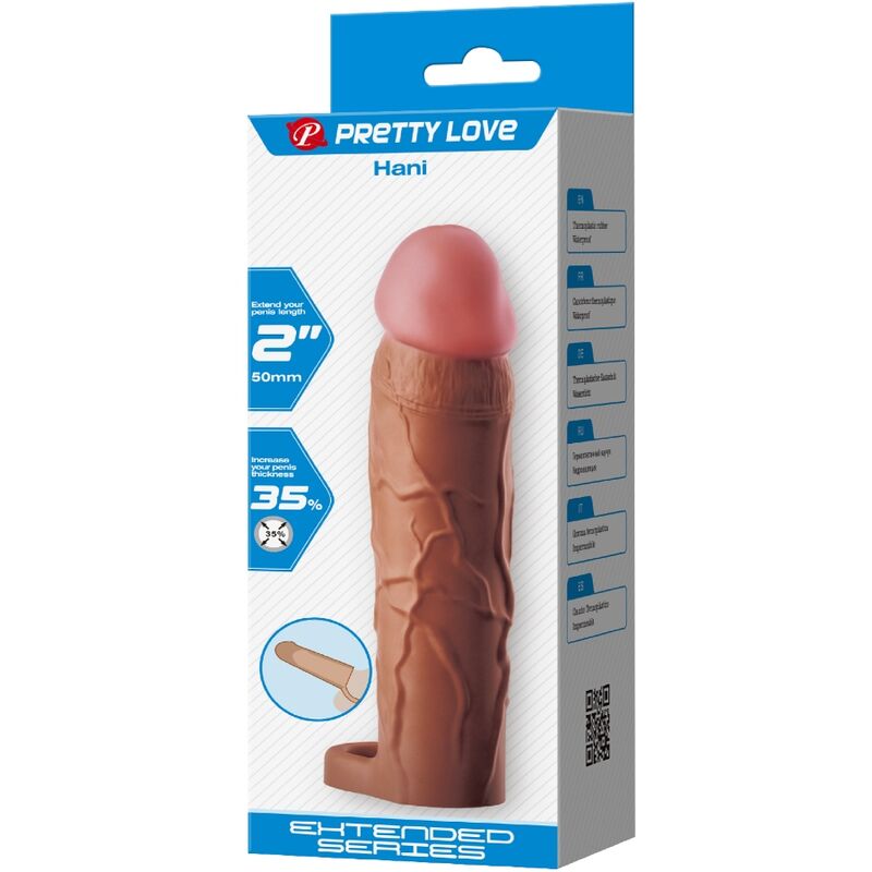PRETTY LOVE - HANI PENIS SHEATH WITH 5 CM EXTENSION MULATTE