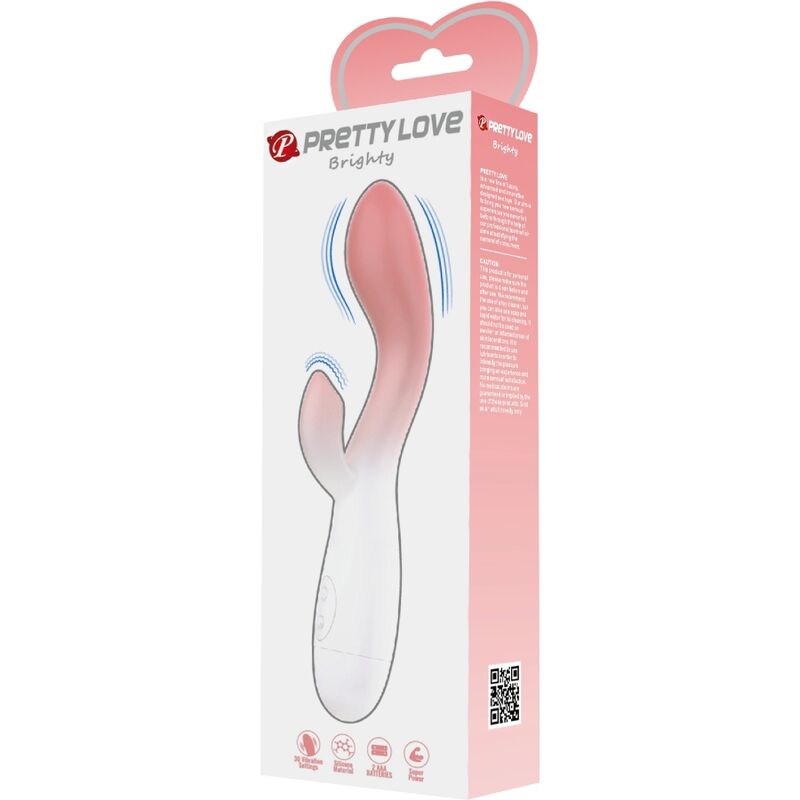 PRETTY LOVE - BRIGHTY G-SPOT VIBRATOR + KLITORIS-STIMULATOR 30 VIBRATIONEN ROSA