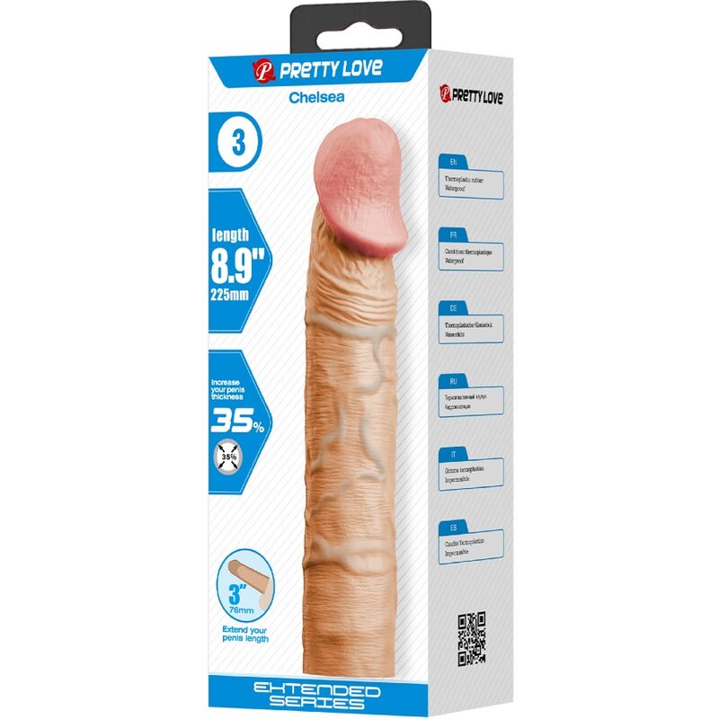 PRETTY LOVE - CHELSEA PENIS SHELL WITH 7.6 CM EXTENSION FLESH