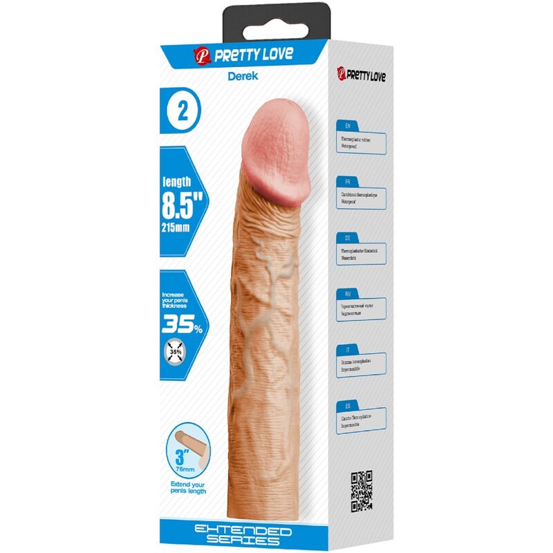 PRETTY LOVE - DEREK PENIS SHELL WITH 7.6 CM EXTENSION MEAT