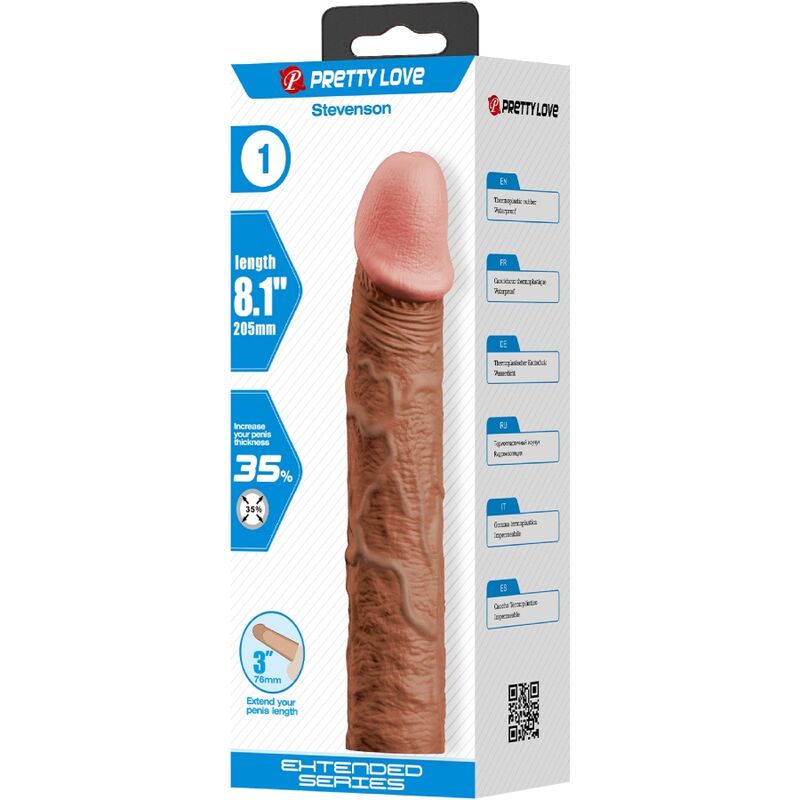 PRETTY LOVE - STEVENSON PENIS SHEATH WITH 7.6 CM EXTENSION MULATTE
