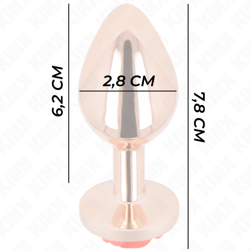 KINK - PINK GOLDEN ANAL PLUG WITH RED ROSE S