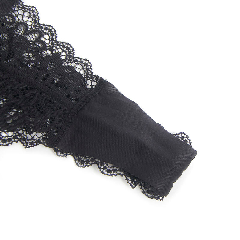 SUBBLIME - 955465 SCHWARZER LEDER-BODY MIT REISSVERSCHLUSS L/XL