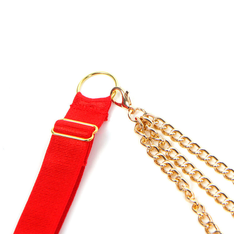 SUBBLIME - 955519 BH-SET MIT KETTEN UND MESH-HERZ ROT S/M