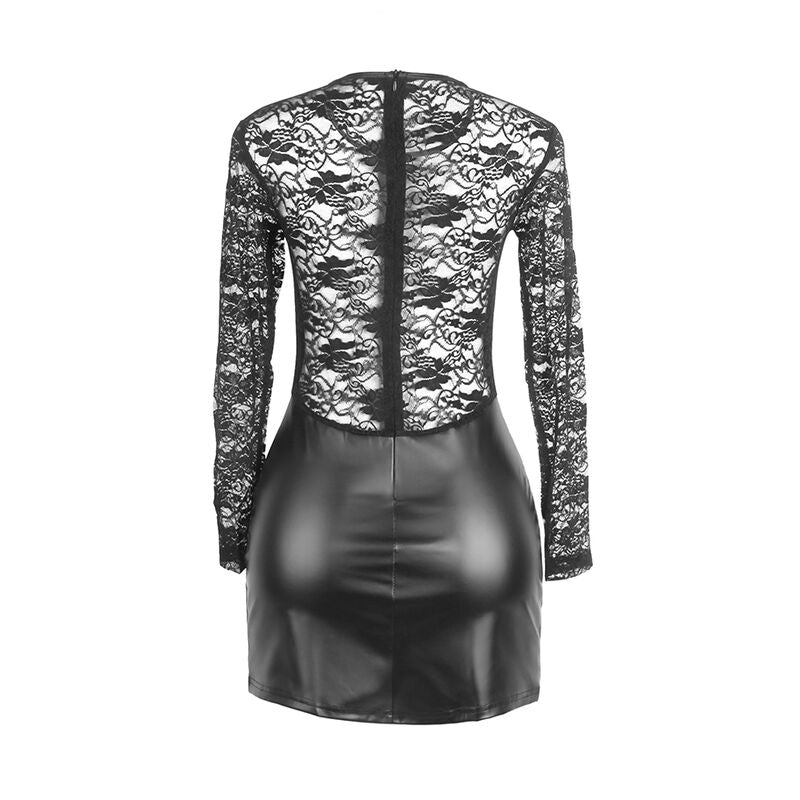 SUBBLIME - 955601 Long-sleeved dress with black lace, size L/XL