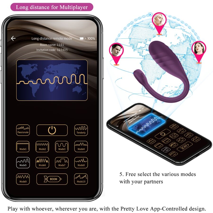 PRETTY LOVE - LEVIATHAN APP-GESTEUERTER VIBRATOR LILA