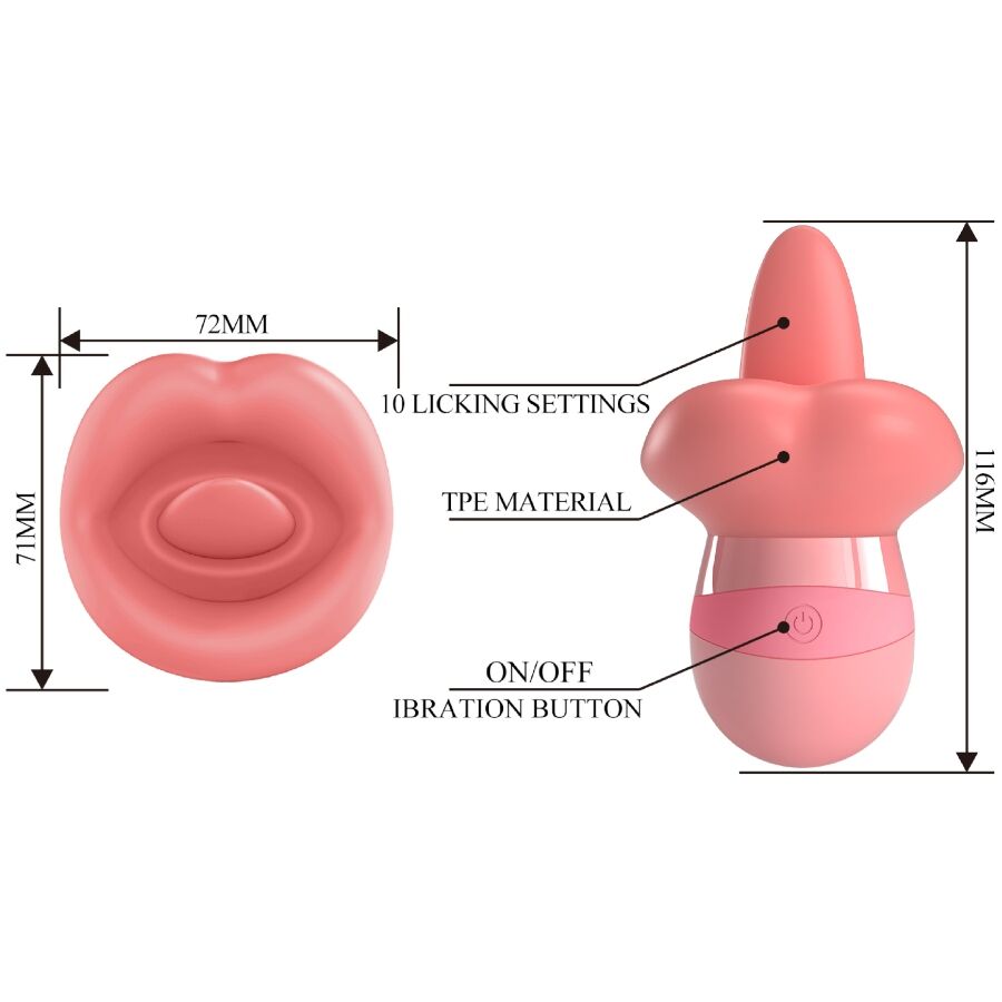 PRETTY LOVE - KYLEE TONGUE CLITORAL STIMULATOR 10 VIBRATIONS NUDE PINK