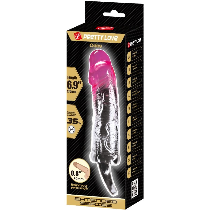PRETTY LOVE - ODES REALISTIC 2 CM PENIS ENLARGEMENT SLEEVE PINK