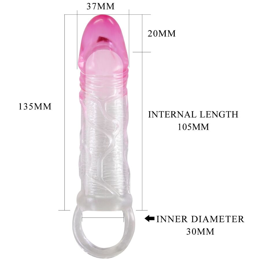 PRETTY LOVE - ODES REALISTIC 2 CM PENIS ENLARGEMENT SLEEVE PINK