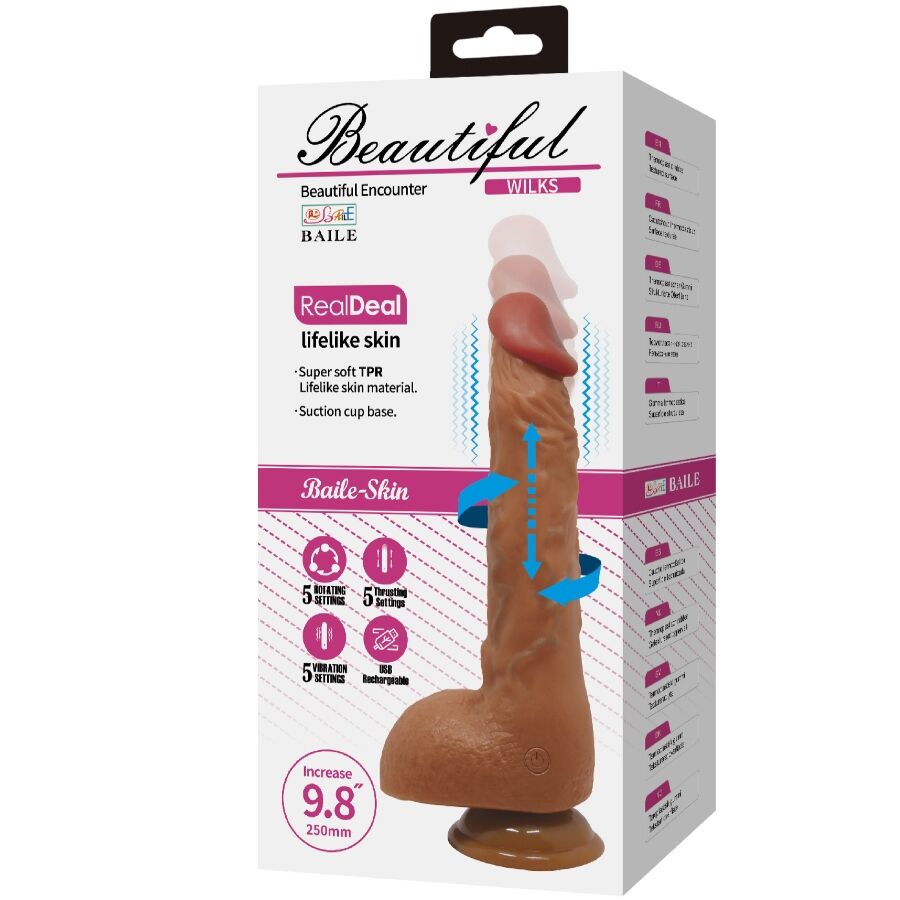 BAILE - SCHÖNER WILKS 5 SETTINGS REALISTIC VIBRATOR 25 CM MULATO