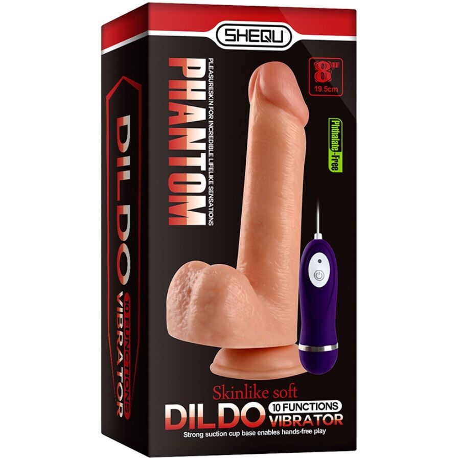 SHEQU - PHANTOM VIBRIERENDER DILDO MIT FERNBEDIENUNG 20 CM
