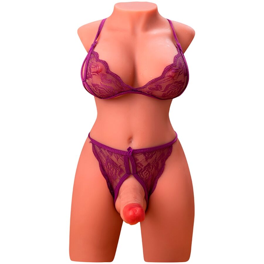 XISE - MIAH LADY BOY WEIBLICHER TORSO MIT DILDO MIT VIBRATION UND STOSS 55 CM