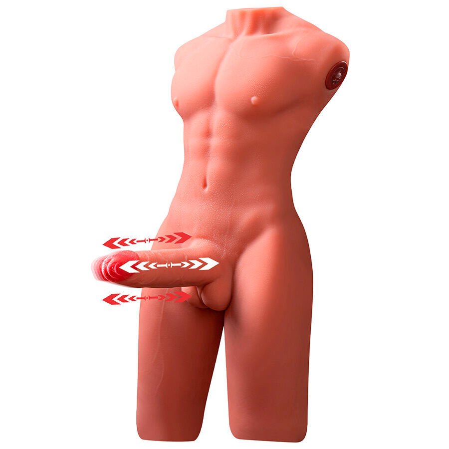 XISE - JASON HALF BODY REALISTIC MALE TORSO WITH IMPACT AND VIBRATION 55 CM