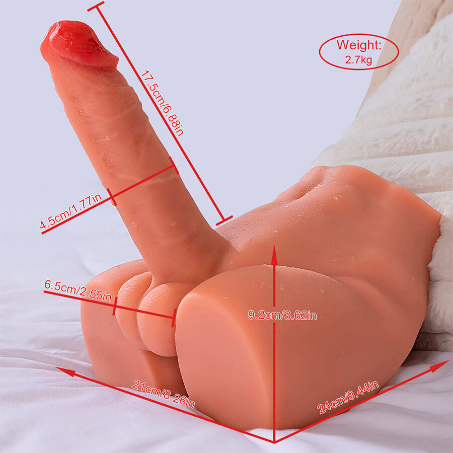 XISE - PEEL DILDO ASS REALISTIC DILDO MASTURBATOR FRONT POSITION WITH SHOCK ABSORPTION 17.5 CM