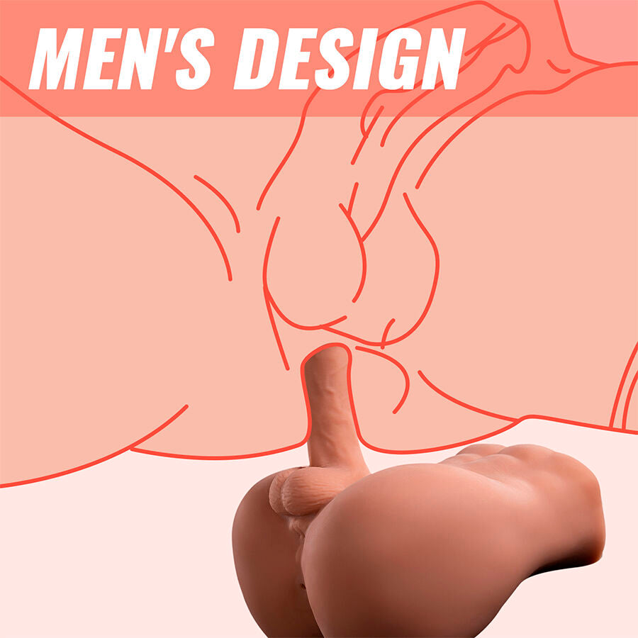 XISE - BERTLETT DILDO ASS REALISTIC DILDO AND ANUS MASTURBATOR FRONT POSITION WITH THRUSH 18 CM