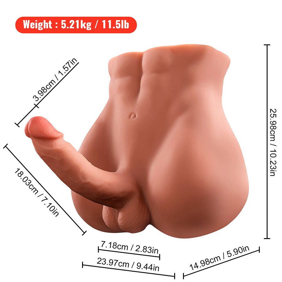 XISE - BERTLETT DILDO ASS REALISTIC DILDO AND ANUS MASTURBATOR FRONT POSITION WITH THRUSH 18 CM