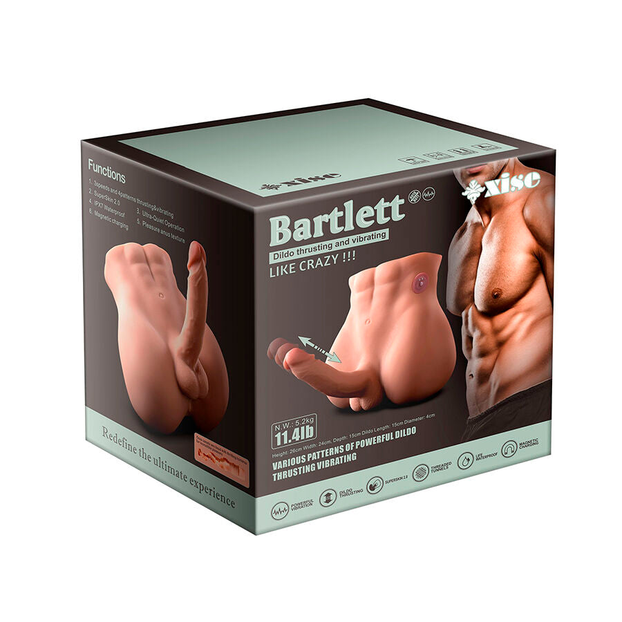 XISE - BERTLETT DILDO ASS REALISTIC DILDO AND ANUS MASTURBATOR FRONT POSITION WITH THRUSH 18 CM