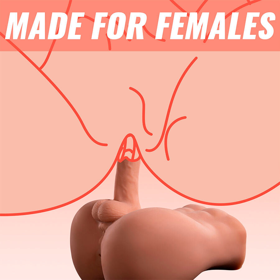 XISE - BERTLETT DILDO ASS REALISTIC DILDO AND ANUS MASTURBATOR FRONT POSITION WITH THRUSH 18 CM