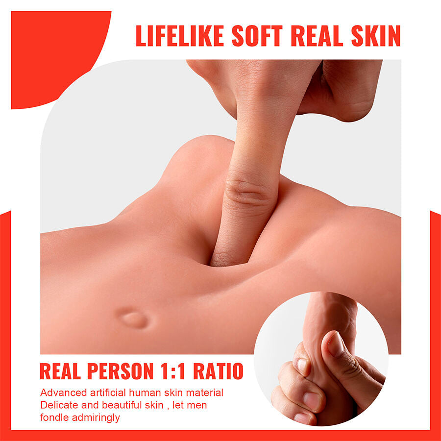 XISE - BERTLETT DILDO ASS REALISTIC DILDO AND ANUS MASTURBATOR FRONT POSITION WITH THRUSH 18 CM