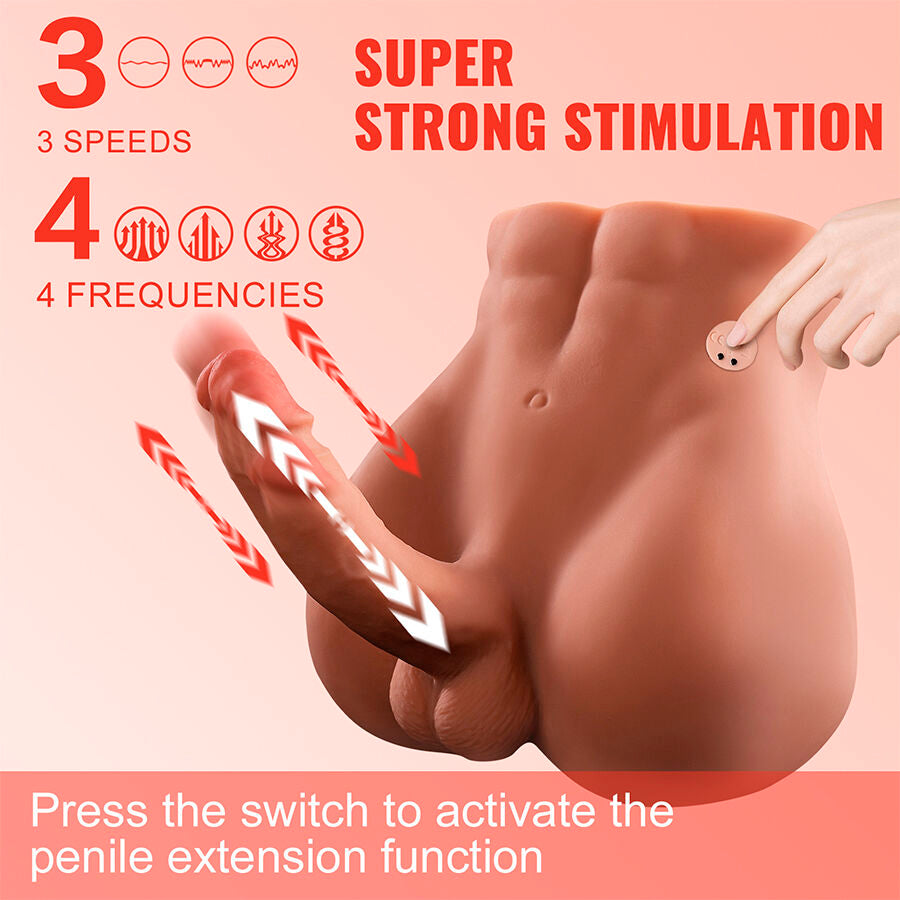 XISE - BERTLETT DILDO ASS REALISTIC DILDO AND ANUS MASTURBATOR FRONT POSITION WITH THRUSH 18 CM