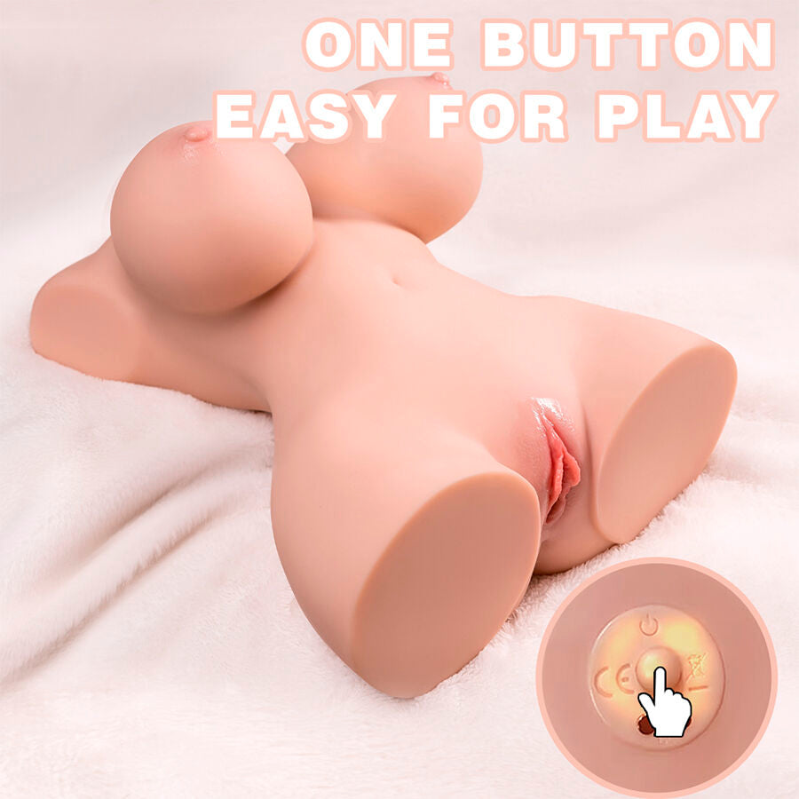 XISE - SMALL PUSHING REALISTIC TORSO WITH FEMALE VIBRATION 40 CM
