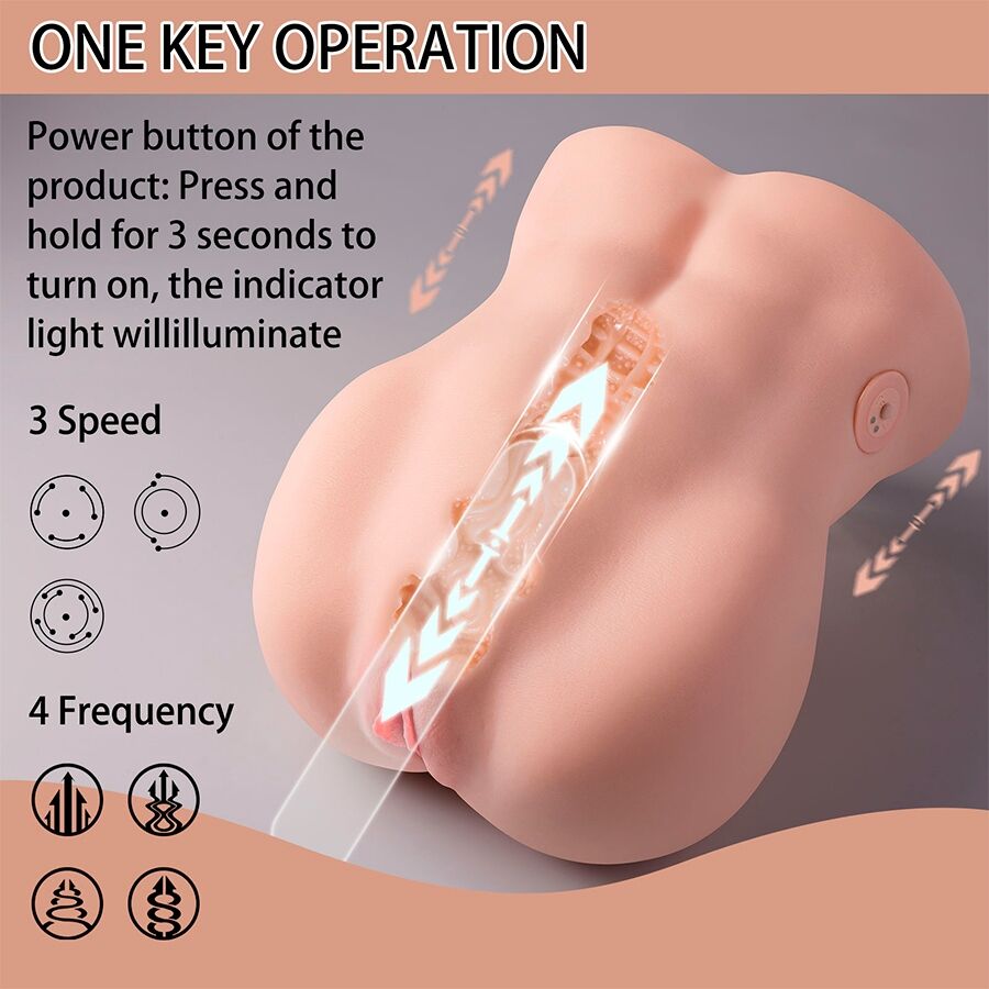 XISE - LYDIA FEMALE VAGINAL MASTURBATOR WITH SHOCK ABSORPTION 25 CM
