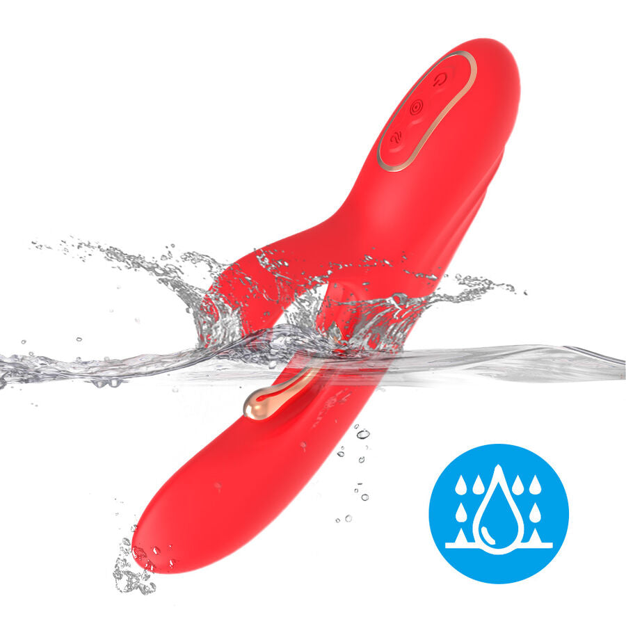 ARMONY - G-PUNKT- UND KLITORIS-STIMULATOR-VIBRATOR MIT OSZILLIERENDER ZUNGE ROT