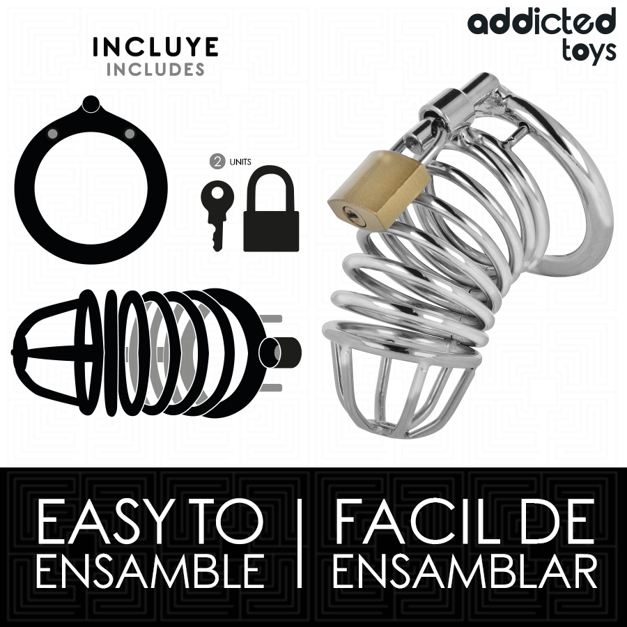 ADDICTED TOYS LOCKED - IRON CELL METALL-PENISKÄFIG 5 CM GRÖSSE L
