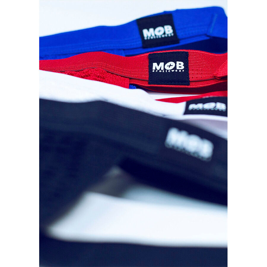 MOB - WEISSER FETISCH-JOCKSTRAP-BADEANZUG, GRÖSSE L