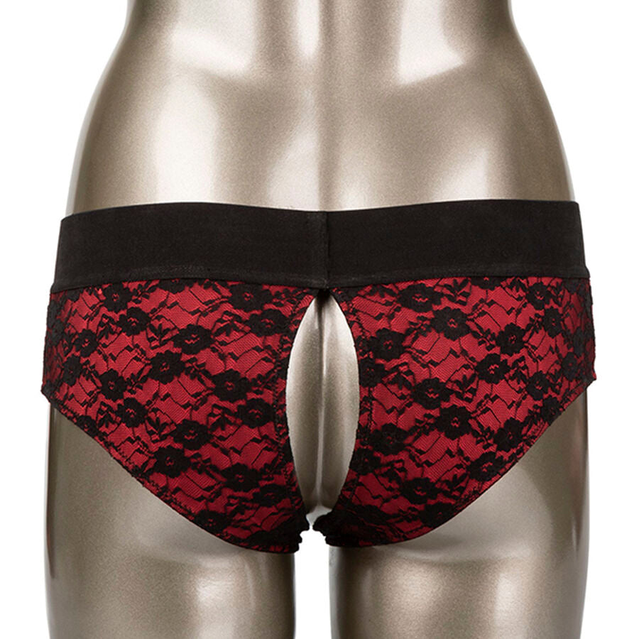 CALEXOTICS - SCANDAL CROTCHLESS PANTIES SET WITH DILDO SIZE S/M