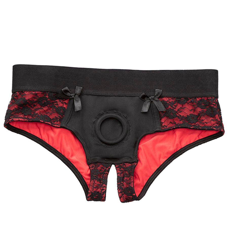CALEXOTICS - SCANDAL CROTCHLESS PANTIES SET WITH DILDO SIZE S/M