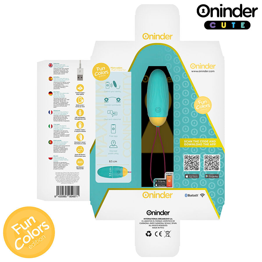 ONINDER CUTE - LOVE PLEASURE VIBRO-ROTATING SILICONE GEMSTONE EGG - FREE WORLDWIDE APP