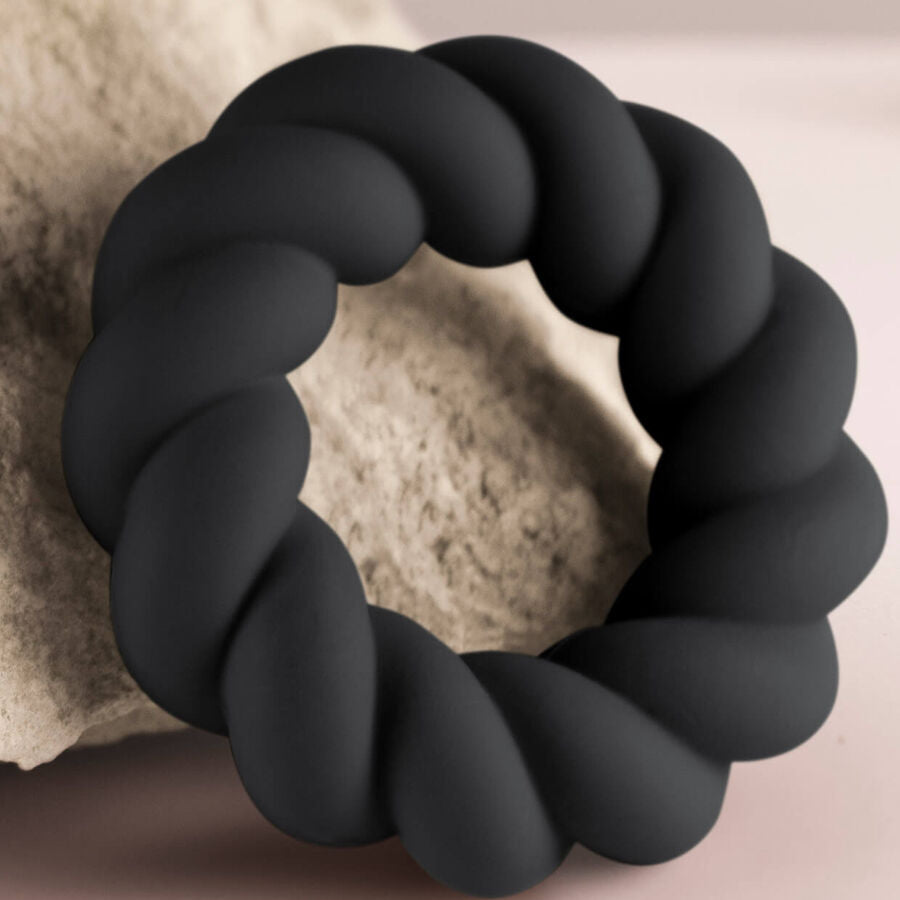 ROCKS-OFF - TWIST SCHWARZER SILIKON-MASTURBATORRING