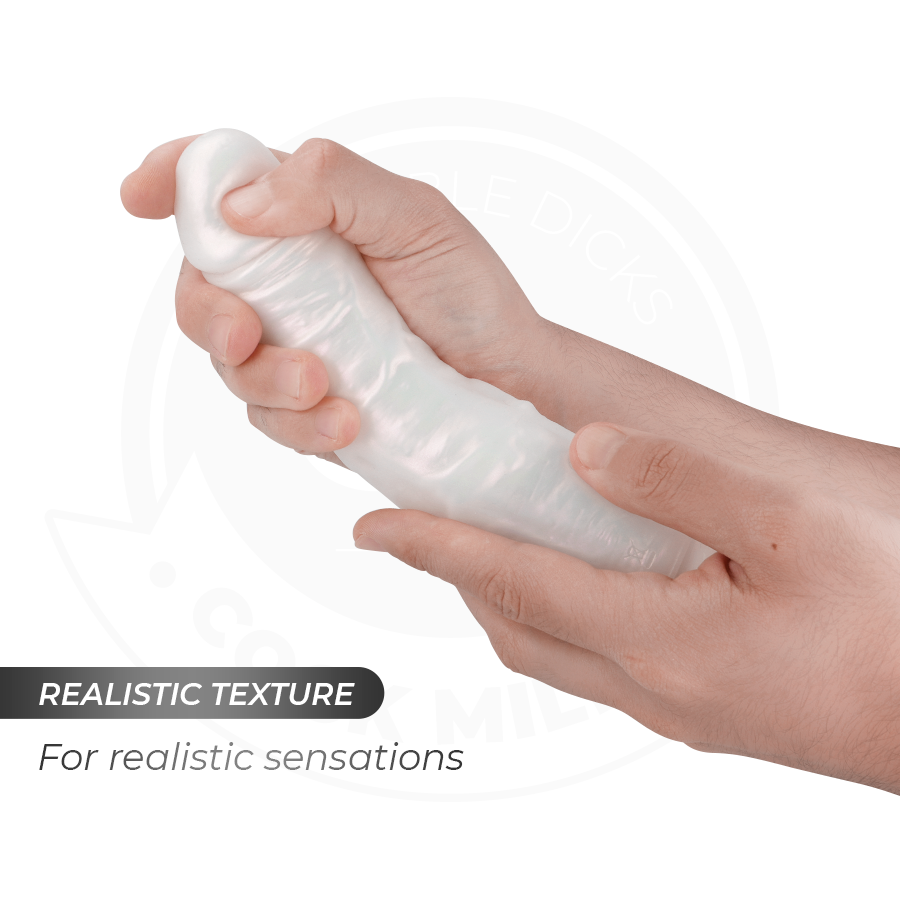 COCK MILLER - DILDO WITH SUCTION CUPS, LIGHTS AND VIBRATION WITH REMOTE CONTROL WHITE 21.5 CM