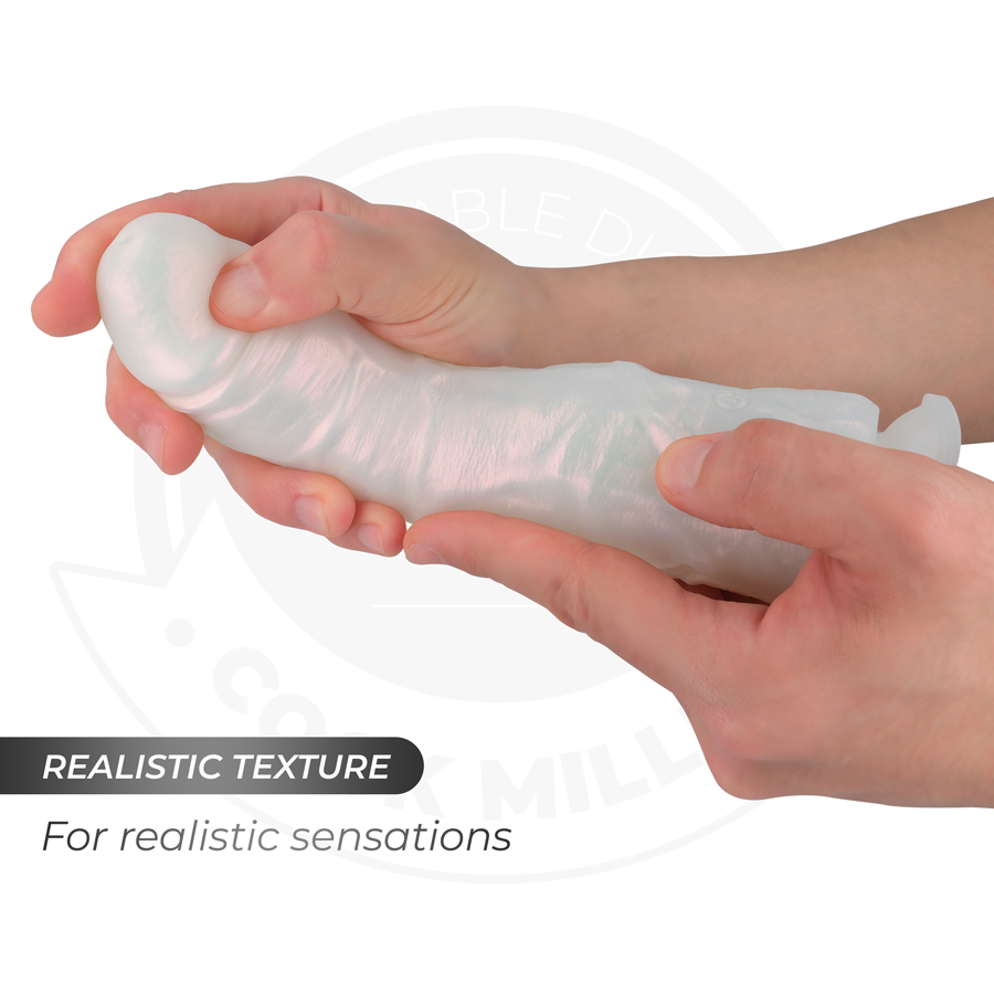 COCK MILLER - DILDO WITH SUCTION CUPS, LIGHTS AND VIBRATION WITH REMOTE CONTROL WHITE 19.5 CM