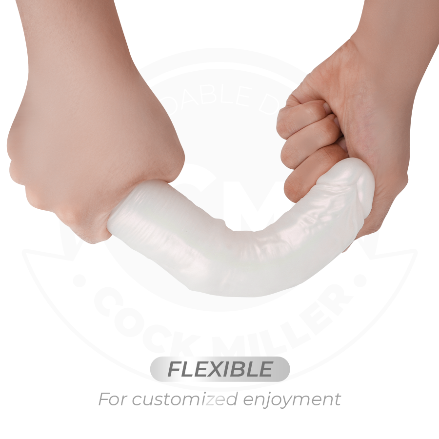 COCK MILLER - DILDO WITH SUCTION CUPS, LIGHTS AND VIBRATION WITH REMOTE CONTROL WHITE 19.5 CM