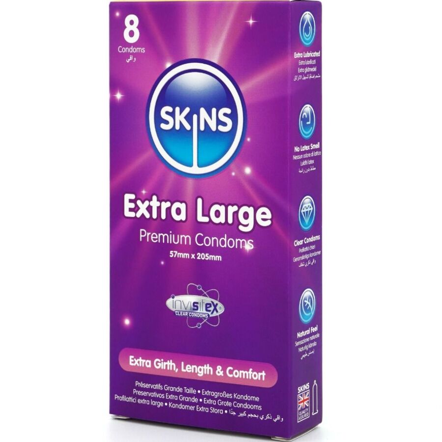 SKINS - EXTRA GROSSE PREMIUM-KONDOME PACKUNG 8