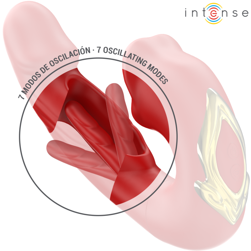INTENSE - NATHY DOUBLE VIBRATOR WITH MULTIFUNCTIONAL MOUTH Stimulating RED